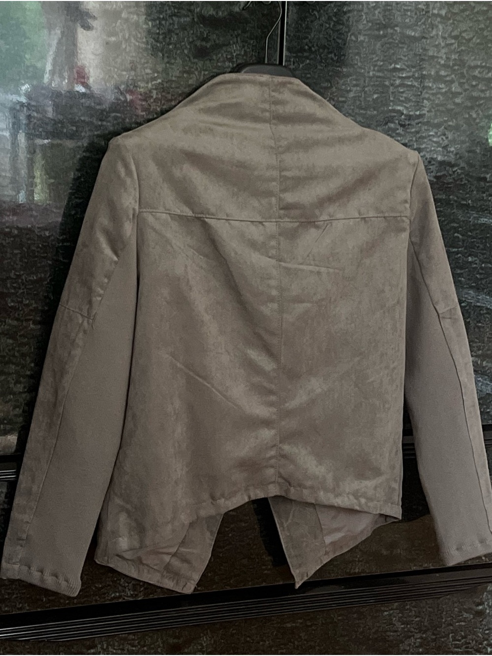 H&M Gray Faux Suede Asymmetrical Zip Jacket-Retro Boho Inspired - Picture 5 of 5